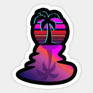 Dreamy Aesthetic Palm Tree Oasis Sun Silhouette Sticker